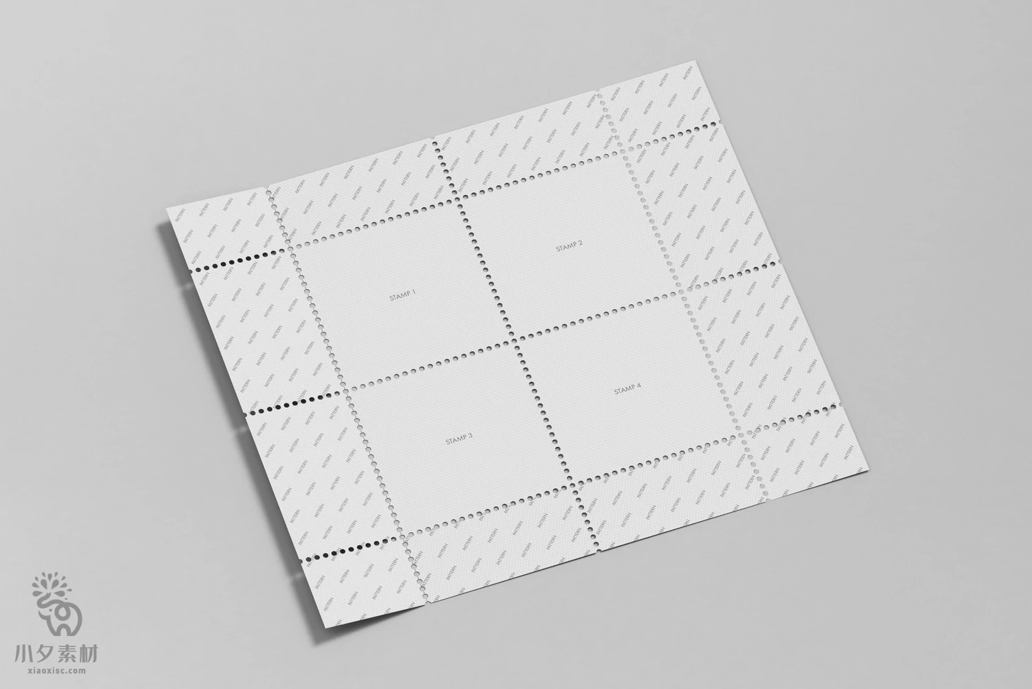 正方形邮票优惠券卡卷智能贴图样机模板PSD分层设计素材【009】